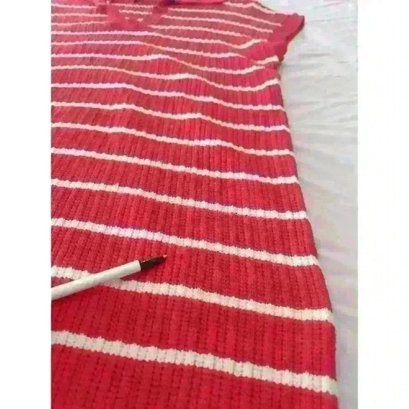 ZESICA Womens LS Striped Knit Collared Side Slit Bodycon Sweater Dress - L - Picture 4 of 7